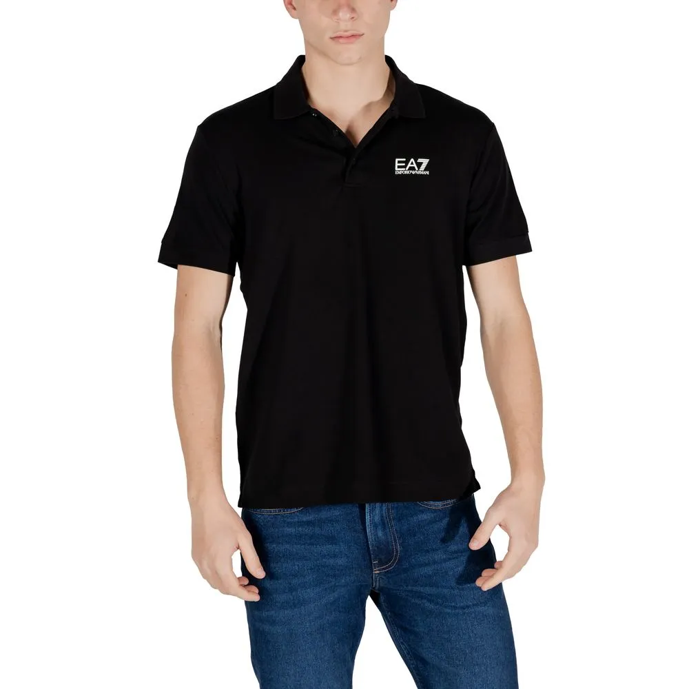 EA7 Emporio Armani Men's Black Cotton Polo Shirt