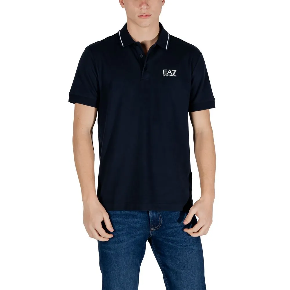 EA7 Emporio Armani Men's Blue Cotton Polo Shirt