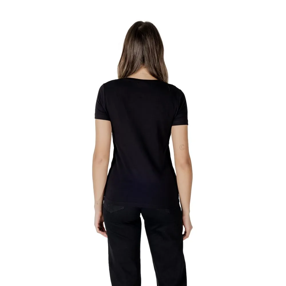 EA7 Emporio Armani Women's Black Cotton Tops & T-Shirt