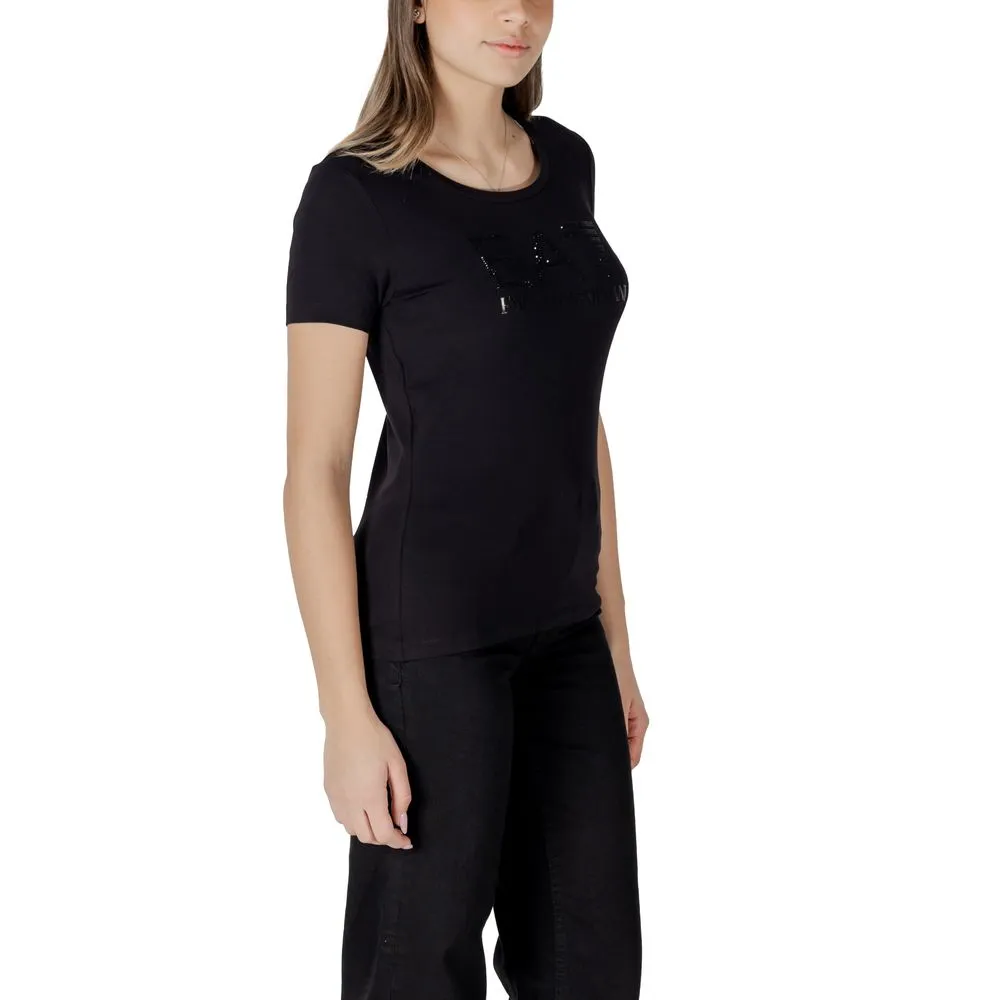 EA7 Emporio Armani Women's Black Cotton Tops & T-Shirt