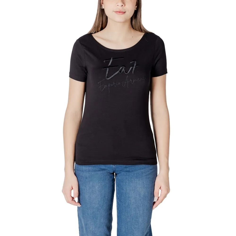 EA7 Emporio Armani Women's Black Cotton Tops & T-Shirt