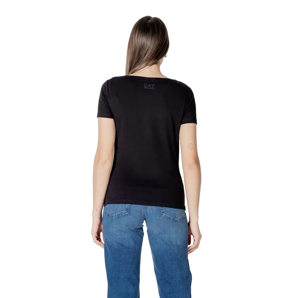 EA7 Emporio Armani Women's Black Cotton Tops & T-Shirt