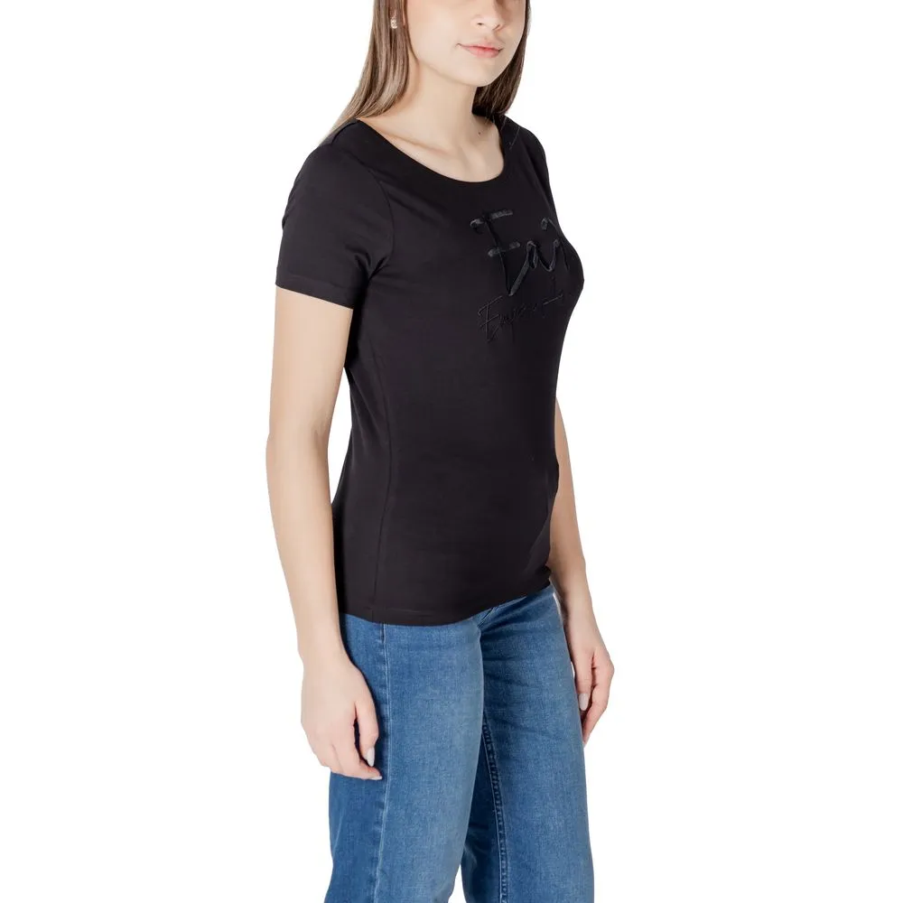 EA7 Emporio Armani Women's Black Cotton Tops & T-Shirt