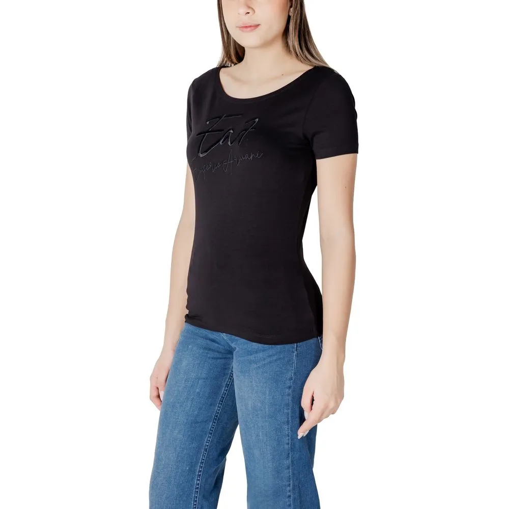 EA7 Emporio Armani Women's Black Cotton Tops & T-Shirt