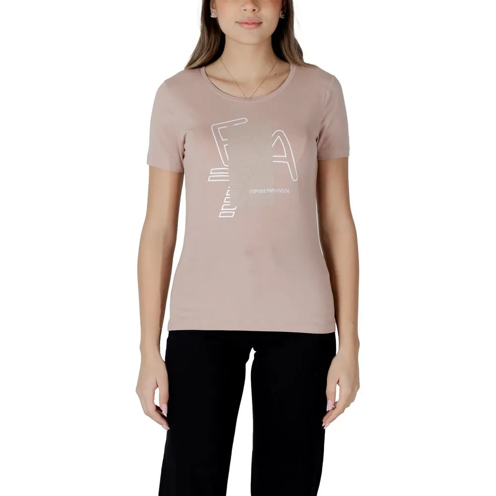 EA7 Emporio Armani Women's Pink Cotton Tops & T-Shirt