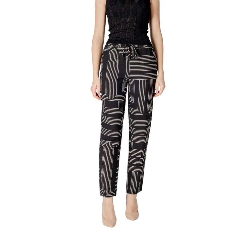 Jacqueline De Yong Women's Black Viscose Jeans & Pant