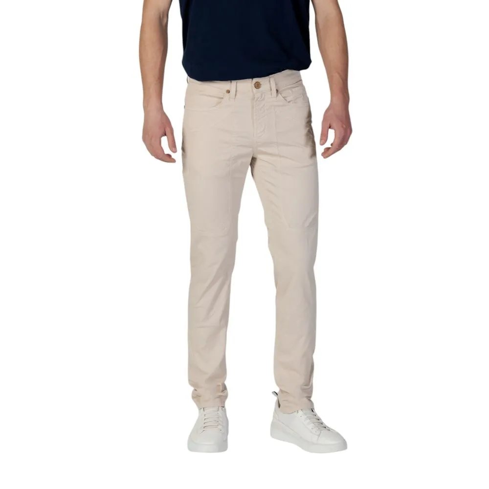 Jeckerson Men's Beige Cotton Jeans & Pant