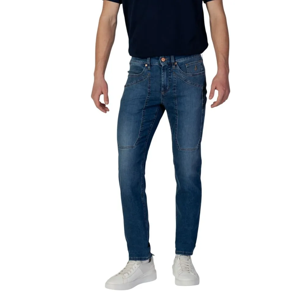 Jeckerson Men's Blue Cotton Jeans & Pant