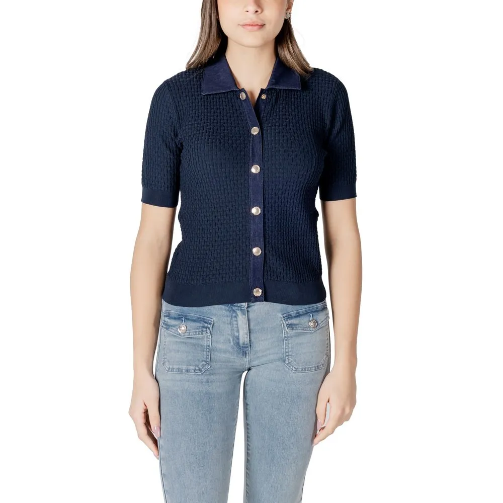 Blue Polyester Cardigan