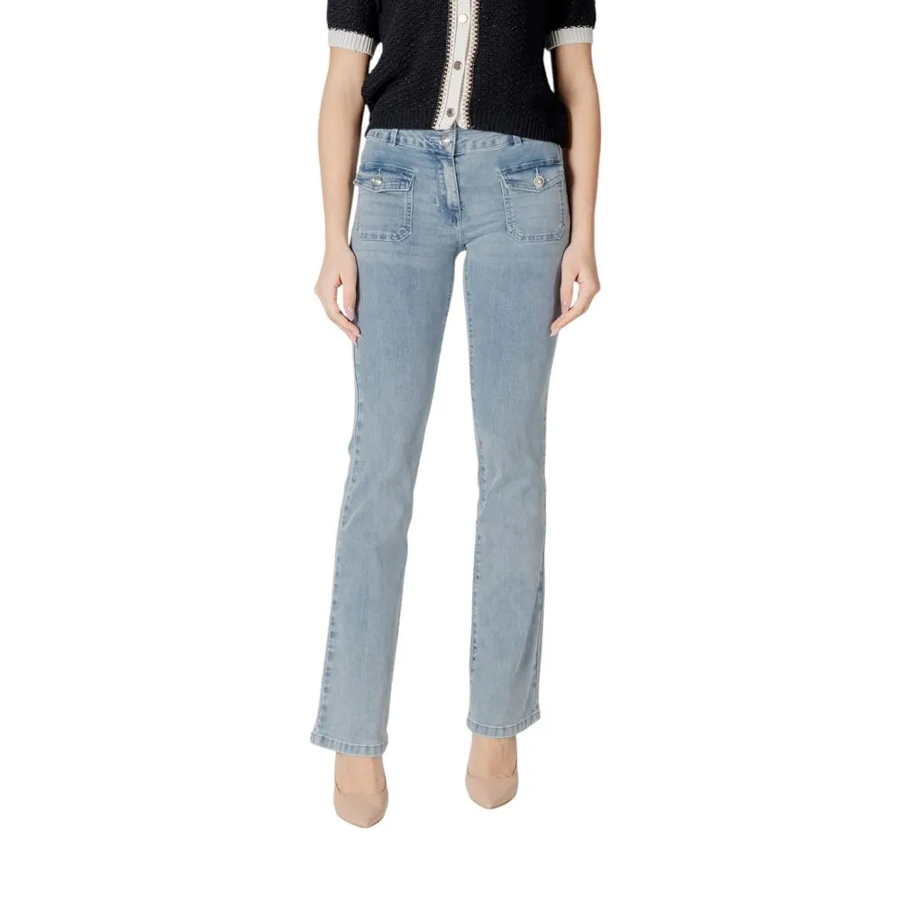Morgan De Toi Women's Blue Cotton Jeans & Pant