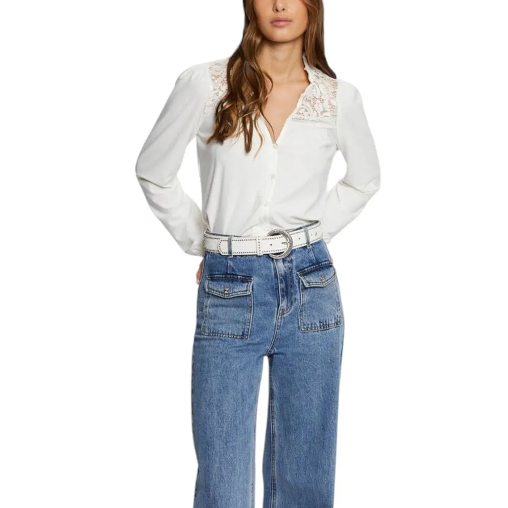 Morgan De Toi Women's White Polyester Sweater