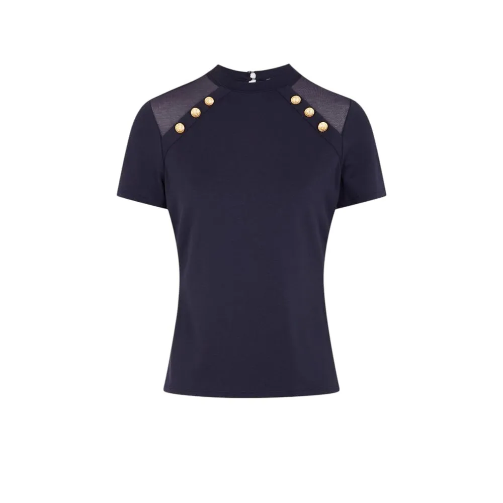 Morgan De Toi Women's Blue Viscose Tops & T-Shirt