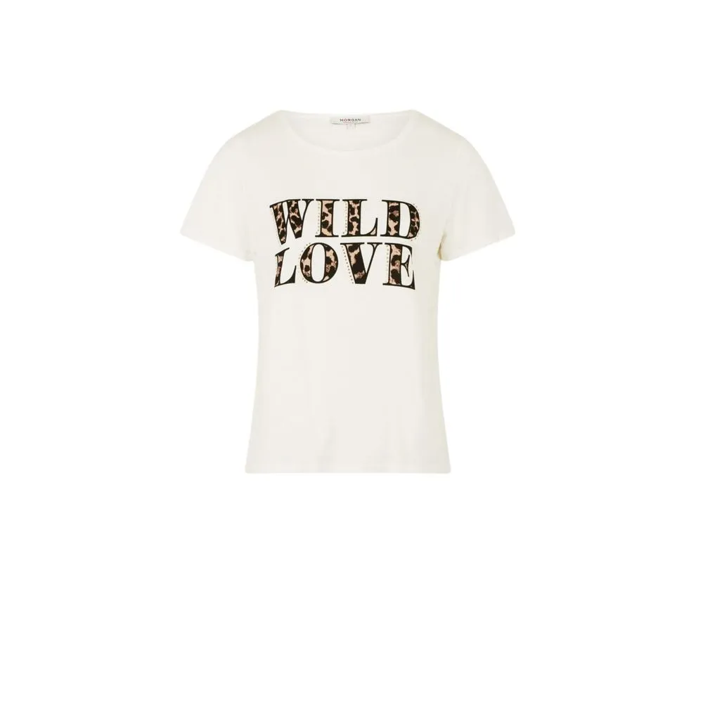 Morgan De Toi Women's White Cotton Tops & T-Shirt