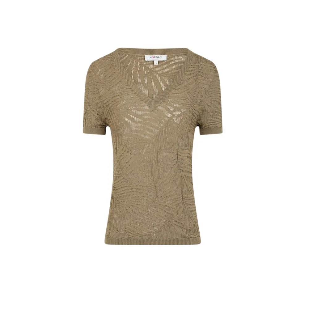 Morgan De Toi Women's Green Viscose Tops & T-Shirt