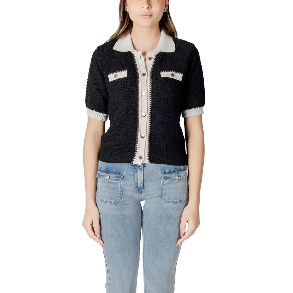Black Recycled Cotton Cardigan