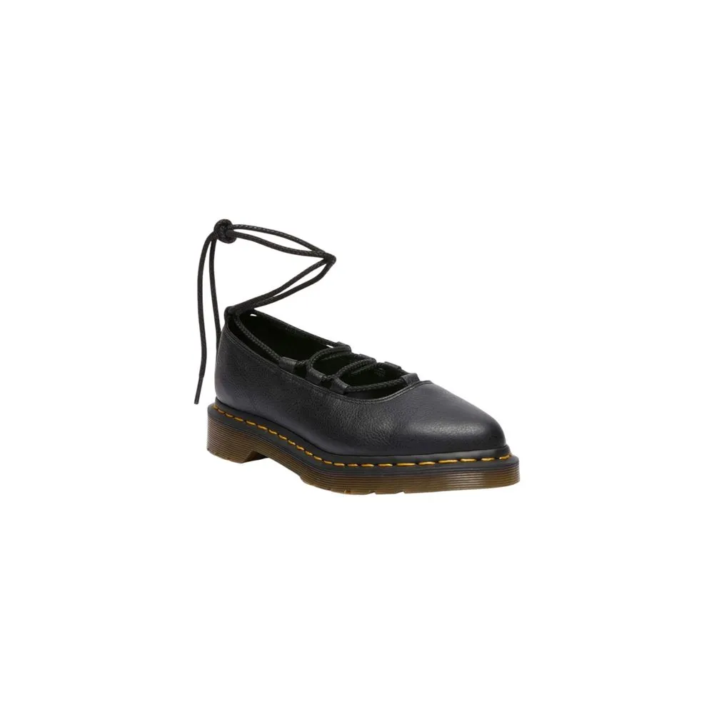 Dr. Martens Women's Black Leather Flat Shoe