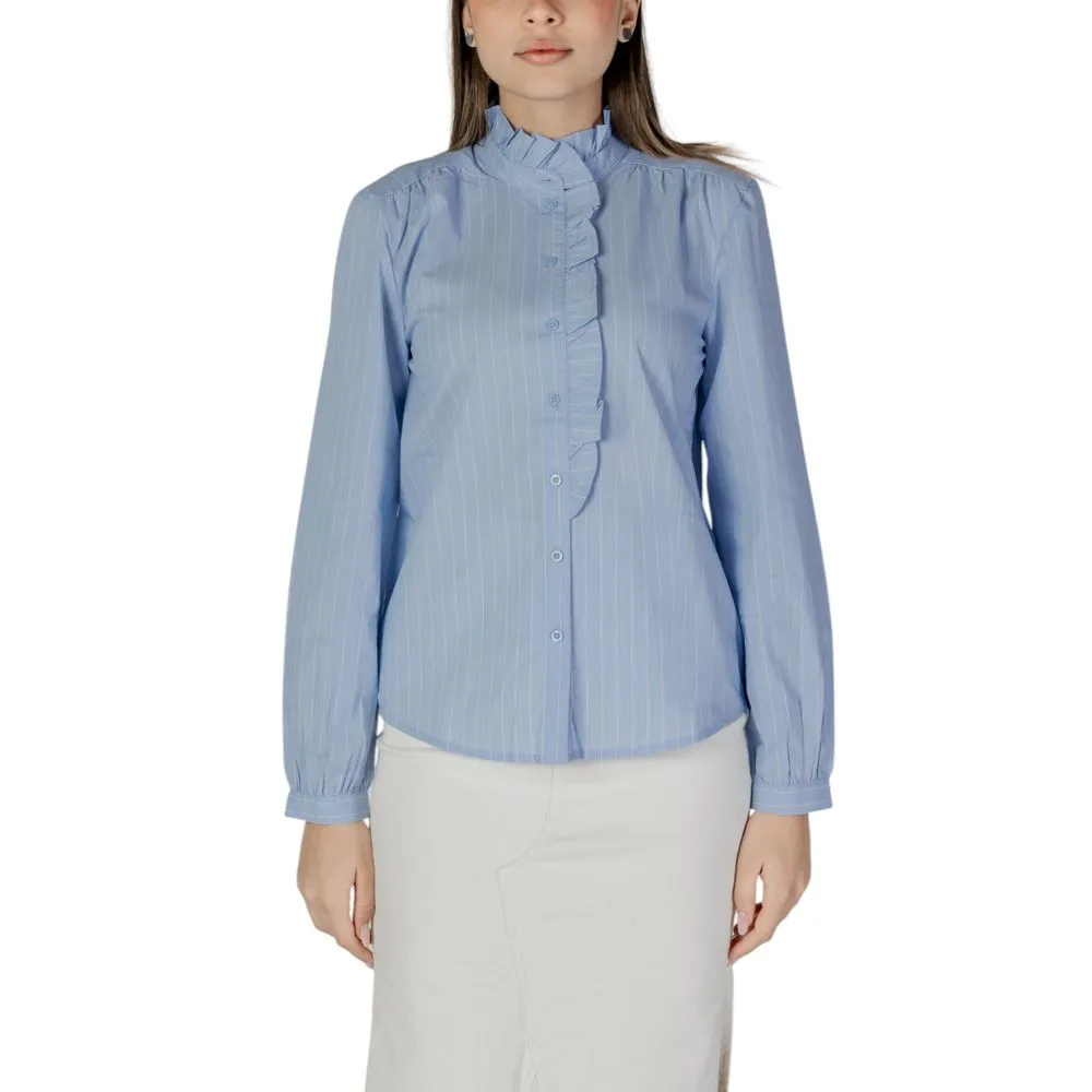 Jacqueline De Yong Women's Light Blue Cotton Sweater