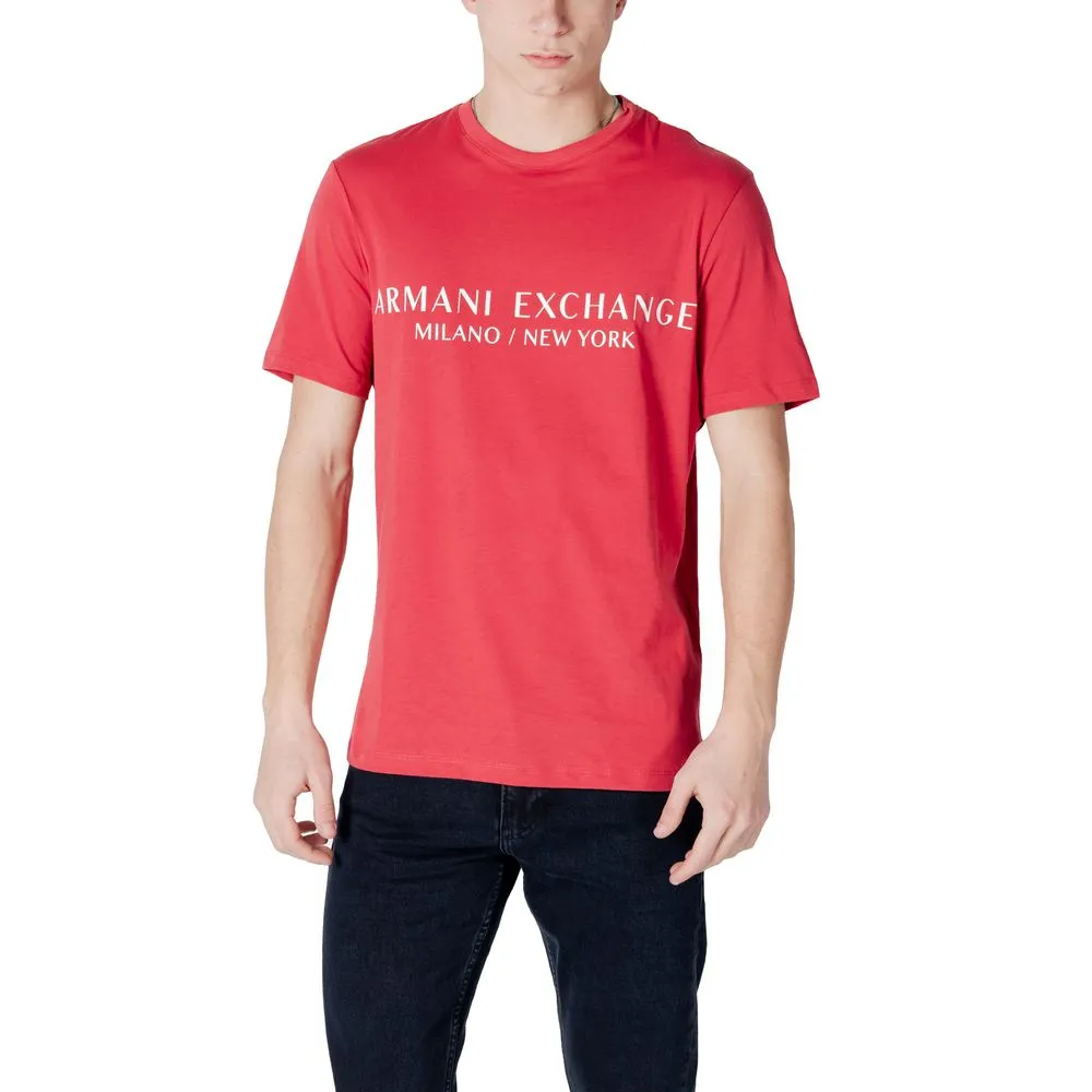 Armani Exchange Men's Red Cotton T-Shirt