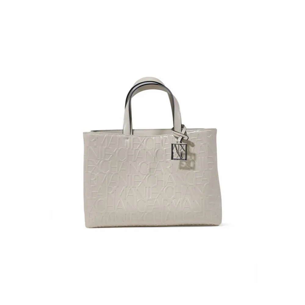 Armani Exchange Women's Beige Synthetic Leather Handbag