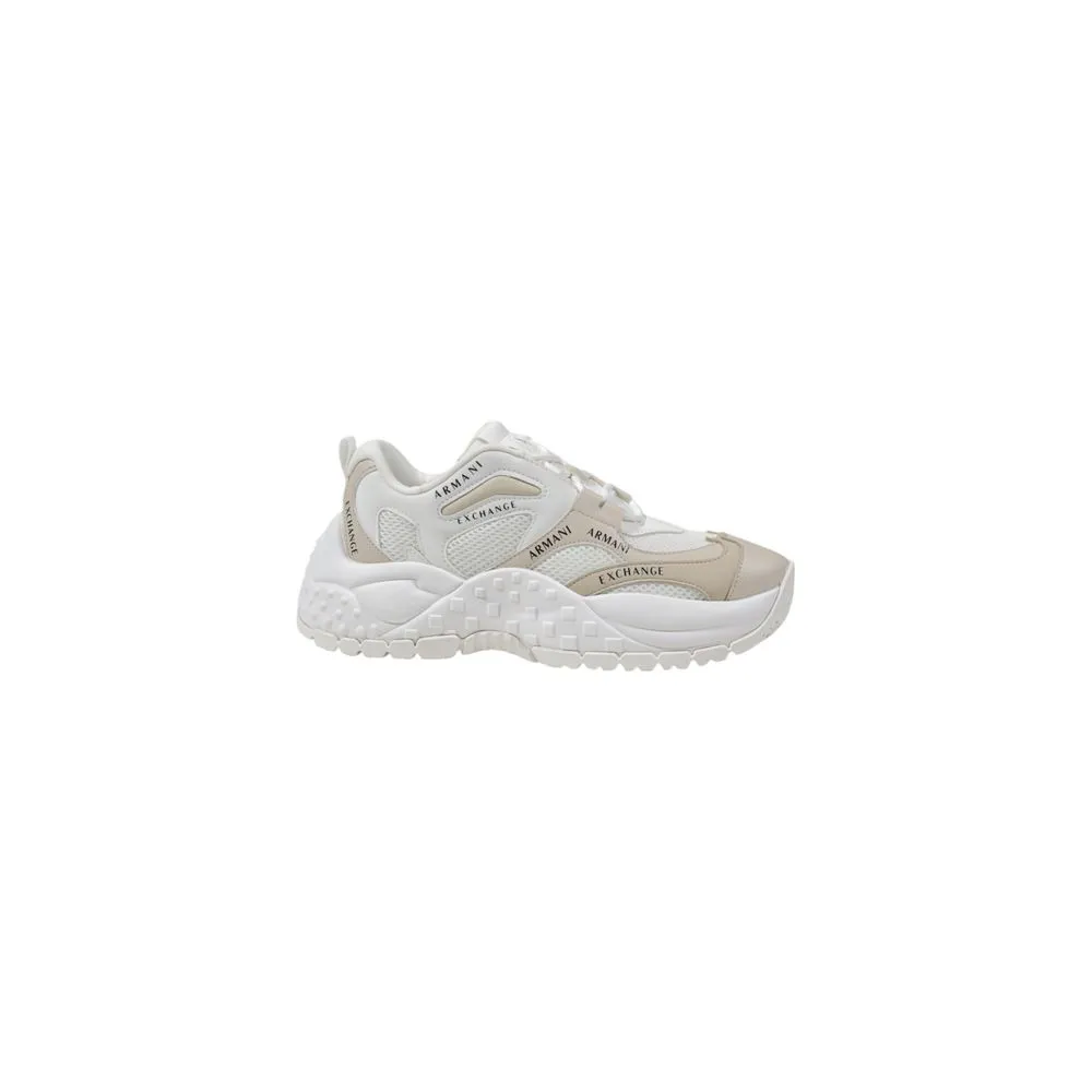 Armani Exchange Women's Cream Polyester Sneaker