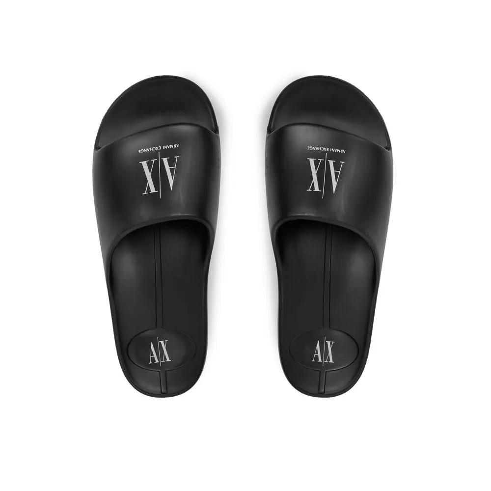 Armani Exchange Men's Black And White Polyethylene Sandal