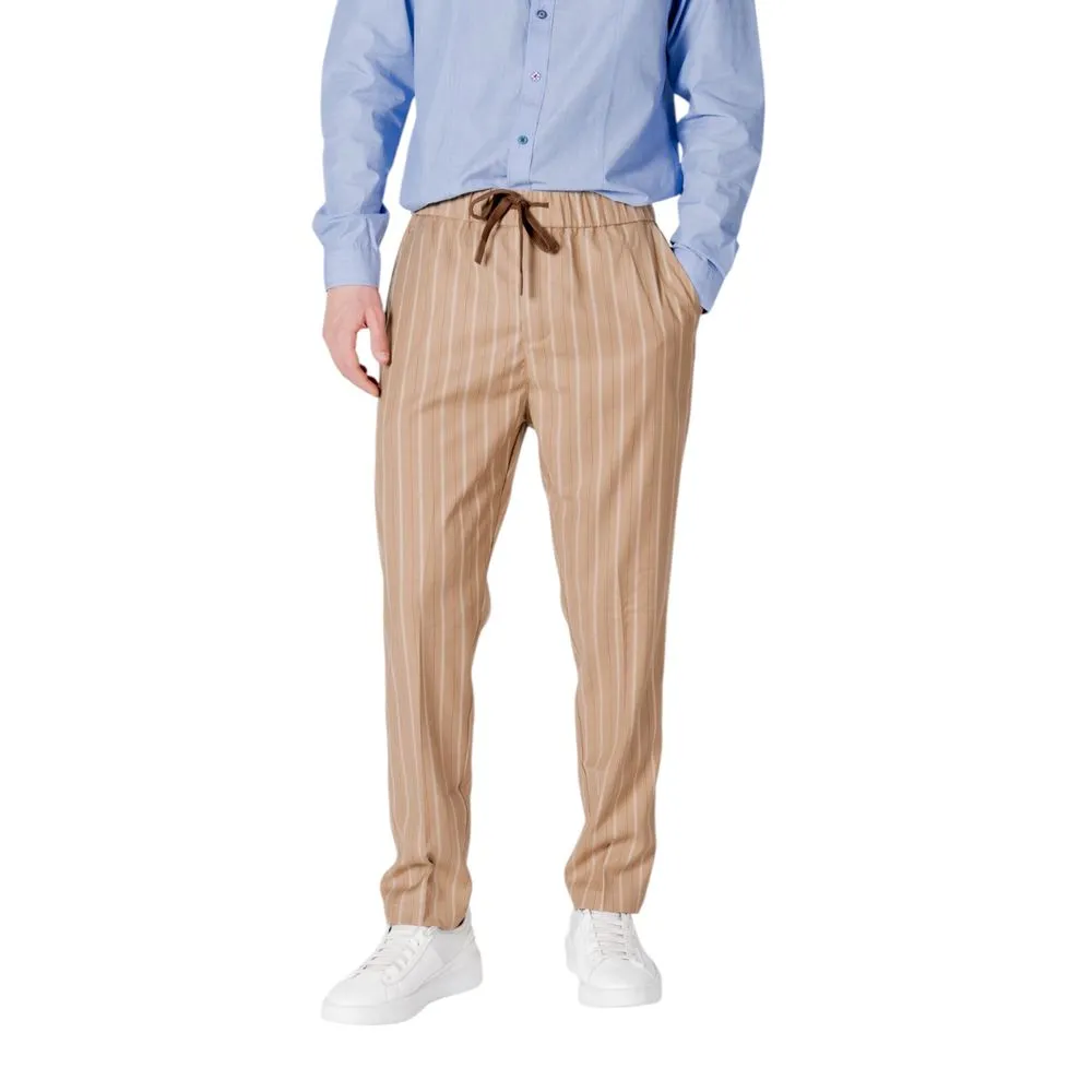 Gianni Lupo Men's Beige Polyester Jeans & Pant