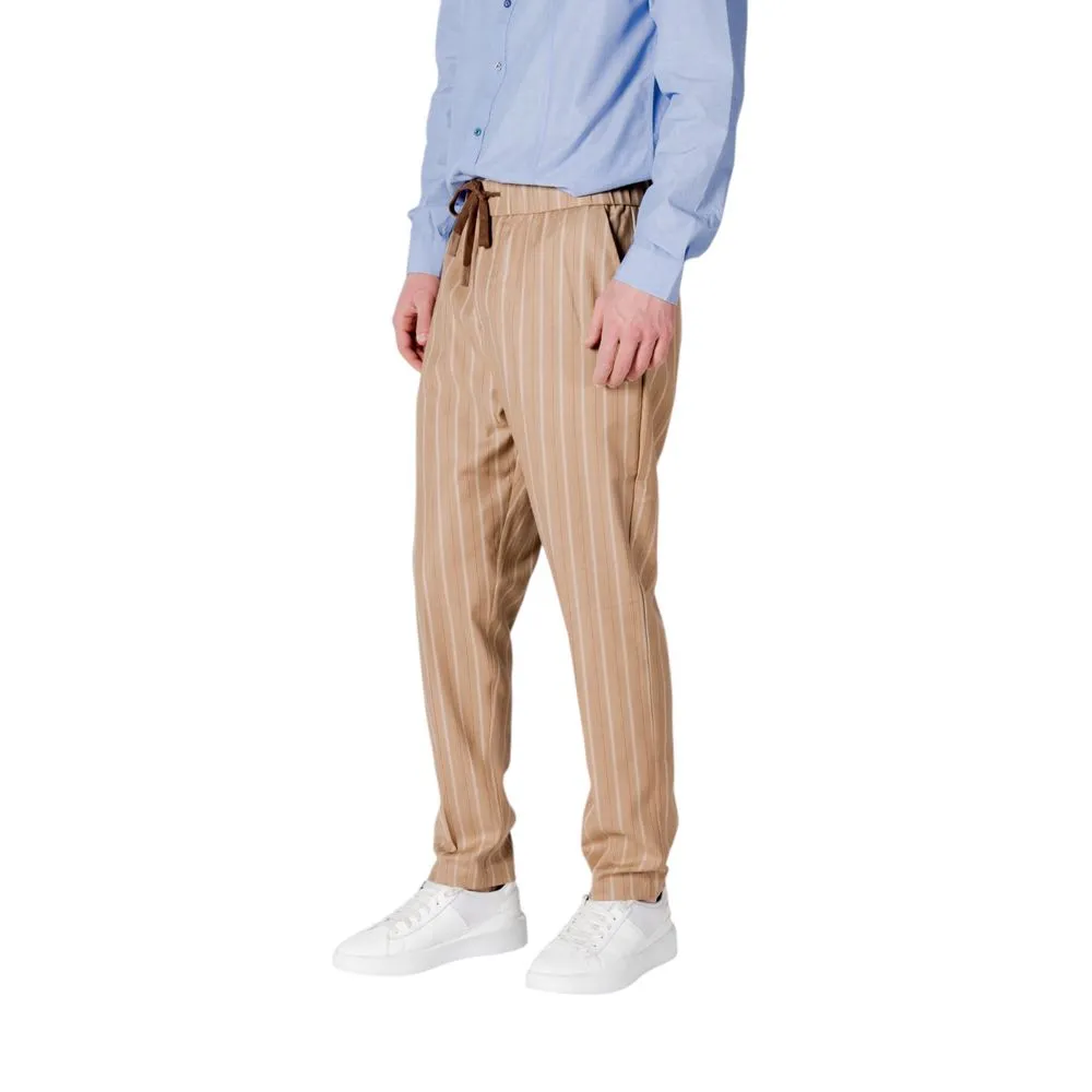 Gianni Lupo Men's Beige Polyester Jeans & Pant