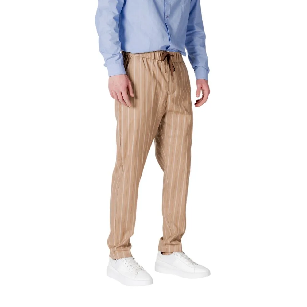 Gianni Lupo Men's Beige Polyester Jeans & Pant