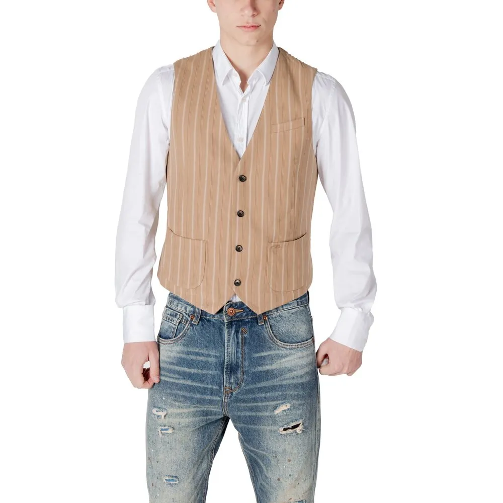 Beige Polyester Vest