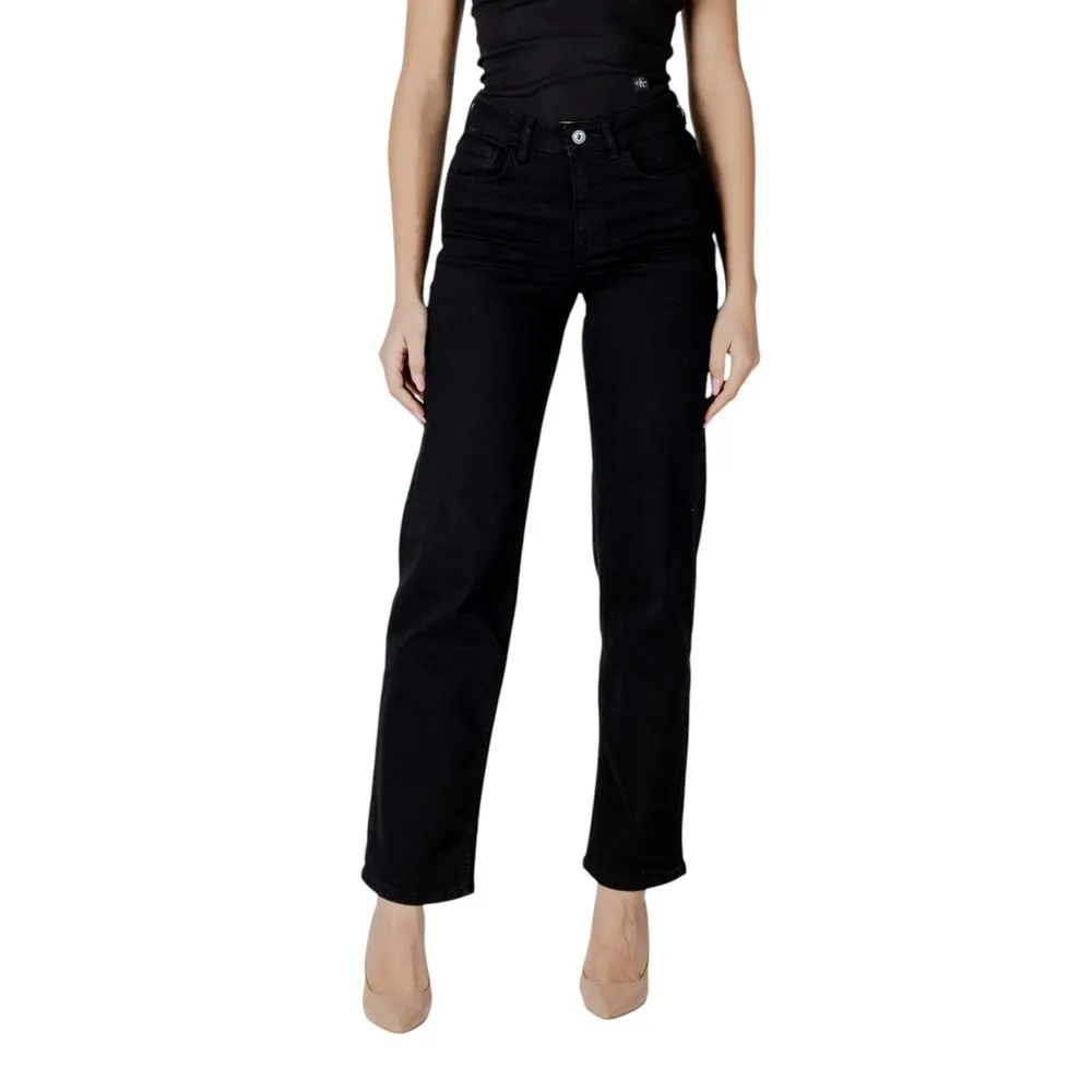 ICHI Women's Black Cotton Jeans & Pant