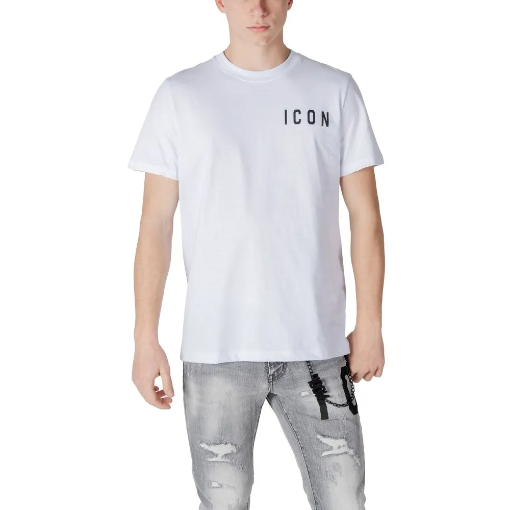 Icon Men's Black And White Cotton T-Shirt