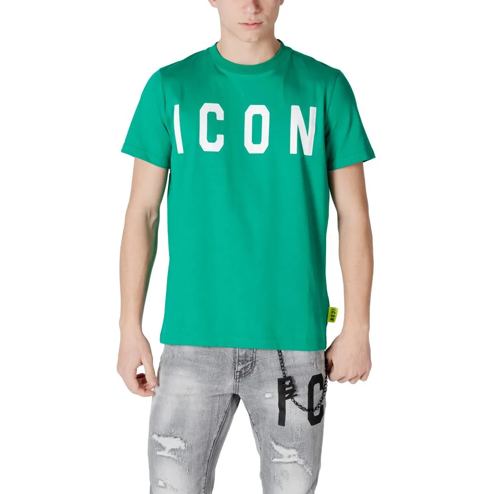 Icon Men's Green Cotton T-Shirt