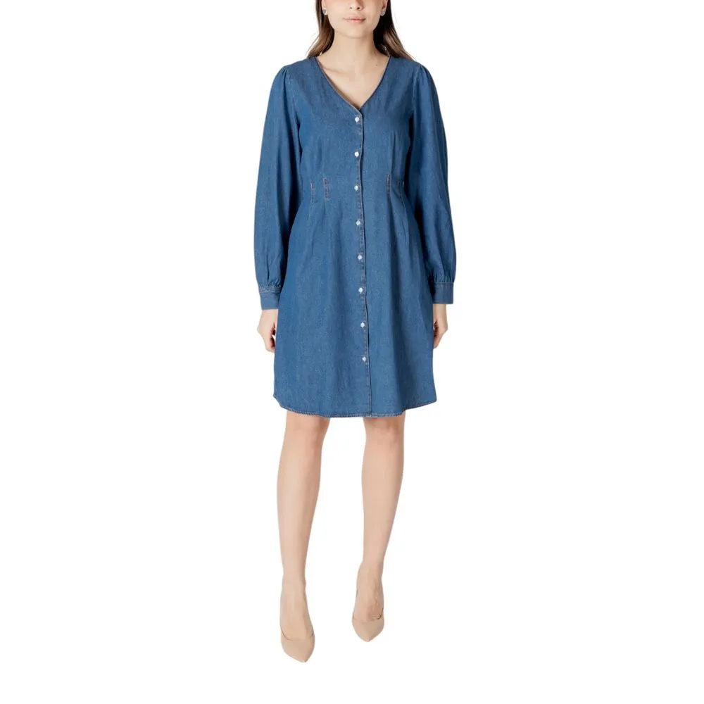 ICHI Women's Blue Cotton Dress