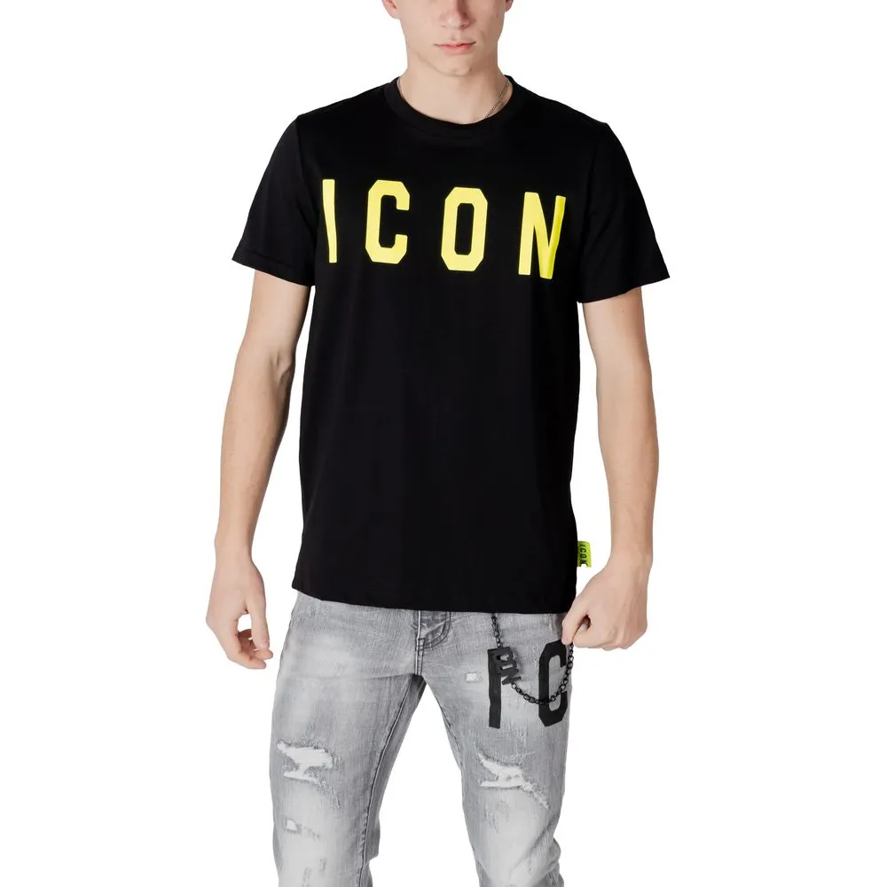 Icon Men's Yellow Cotton T-Shirt