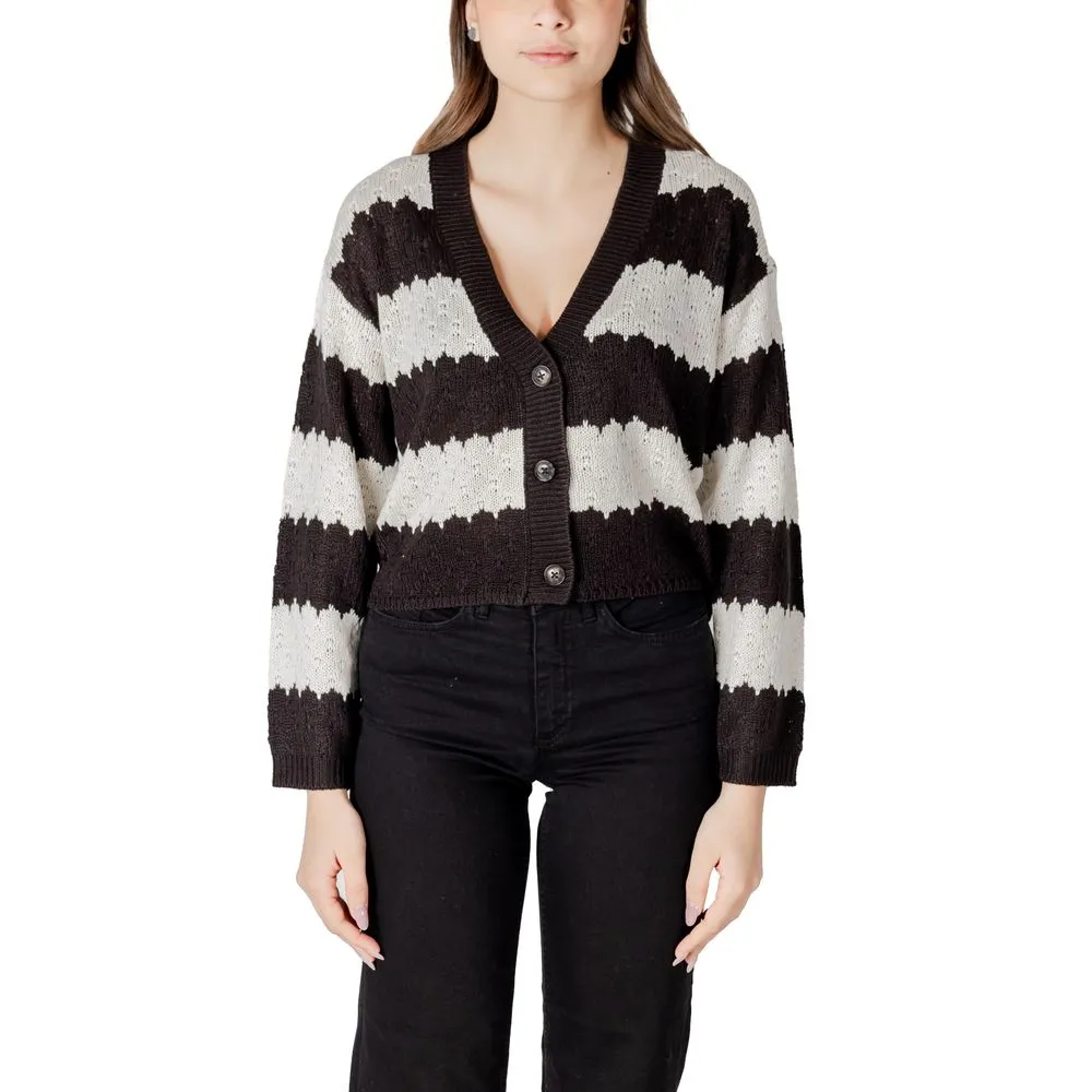 Black And White Acrylic Cardigan