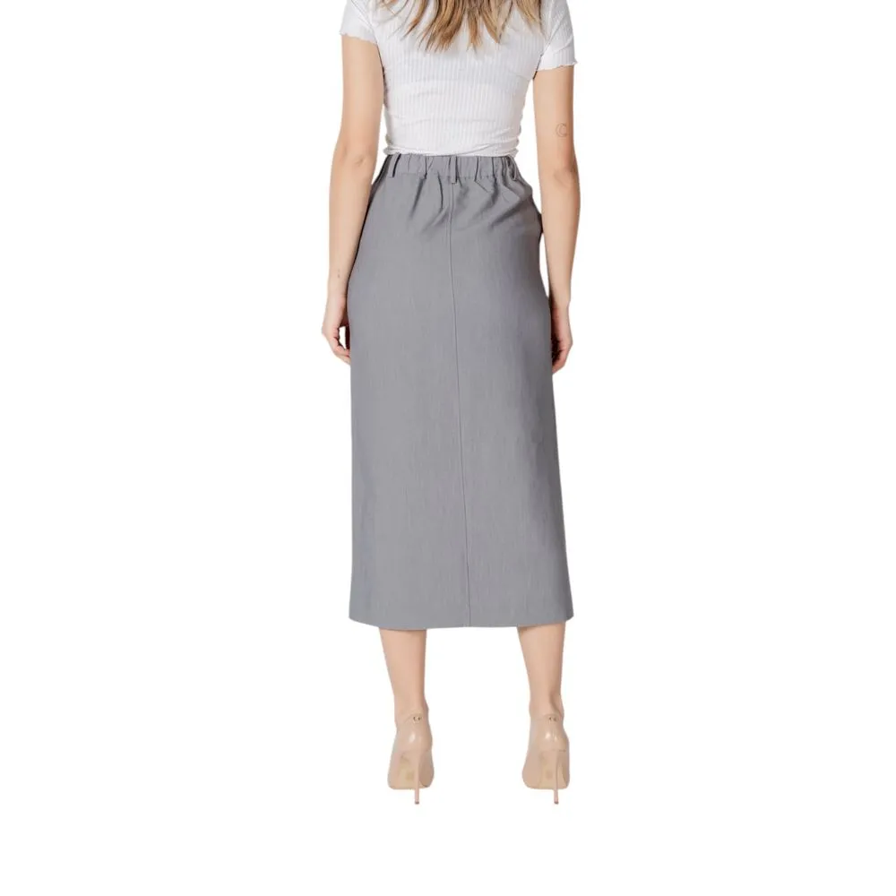 ICHI Women's Gray Polyester Skirt