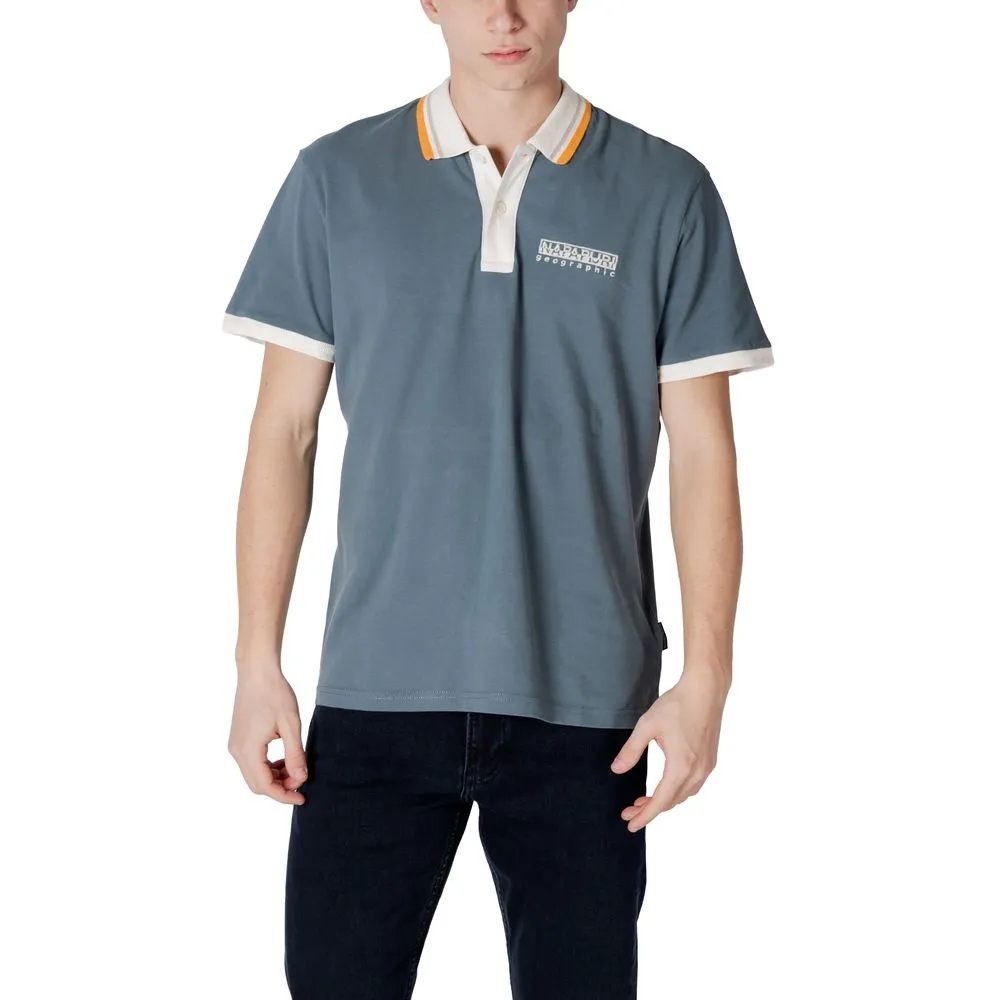 Napapijri Men's Gray Cotton Polo Shirt