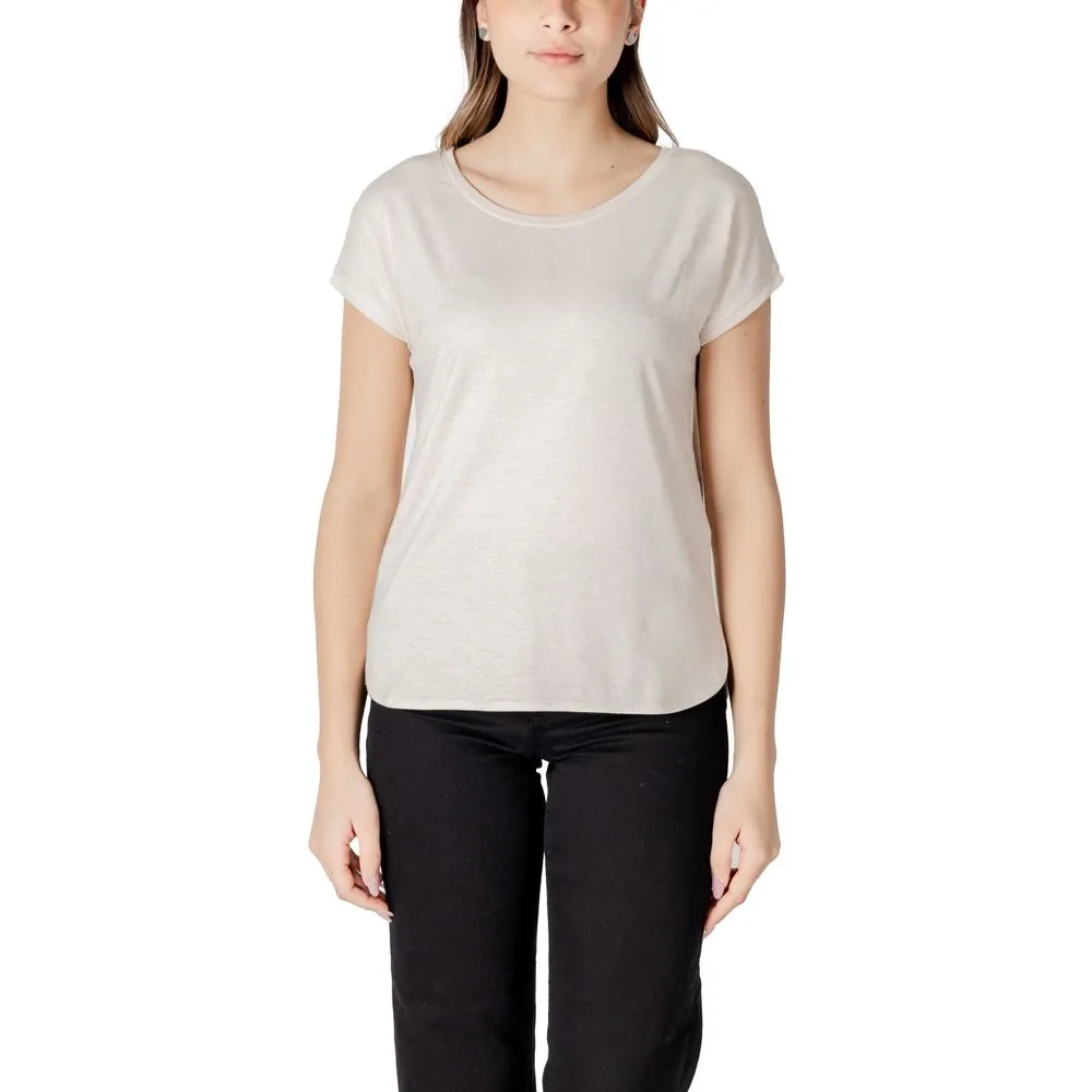 ICHI Women's Beige Polyester Tops & T-Shirt