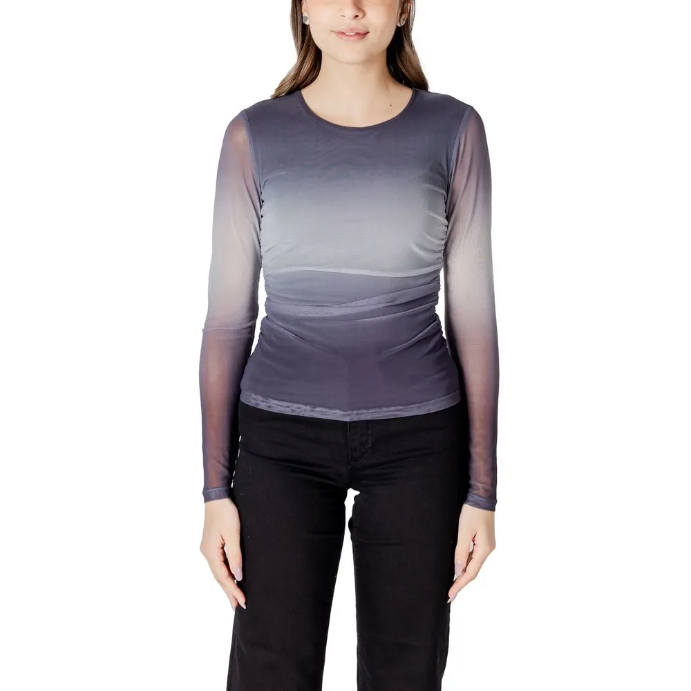 ICHI Women's Gray Polyester Tops & T-Shirt