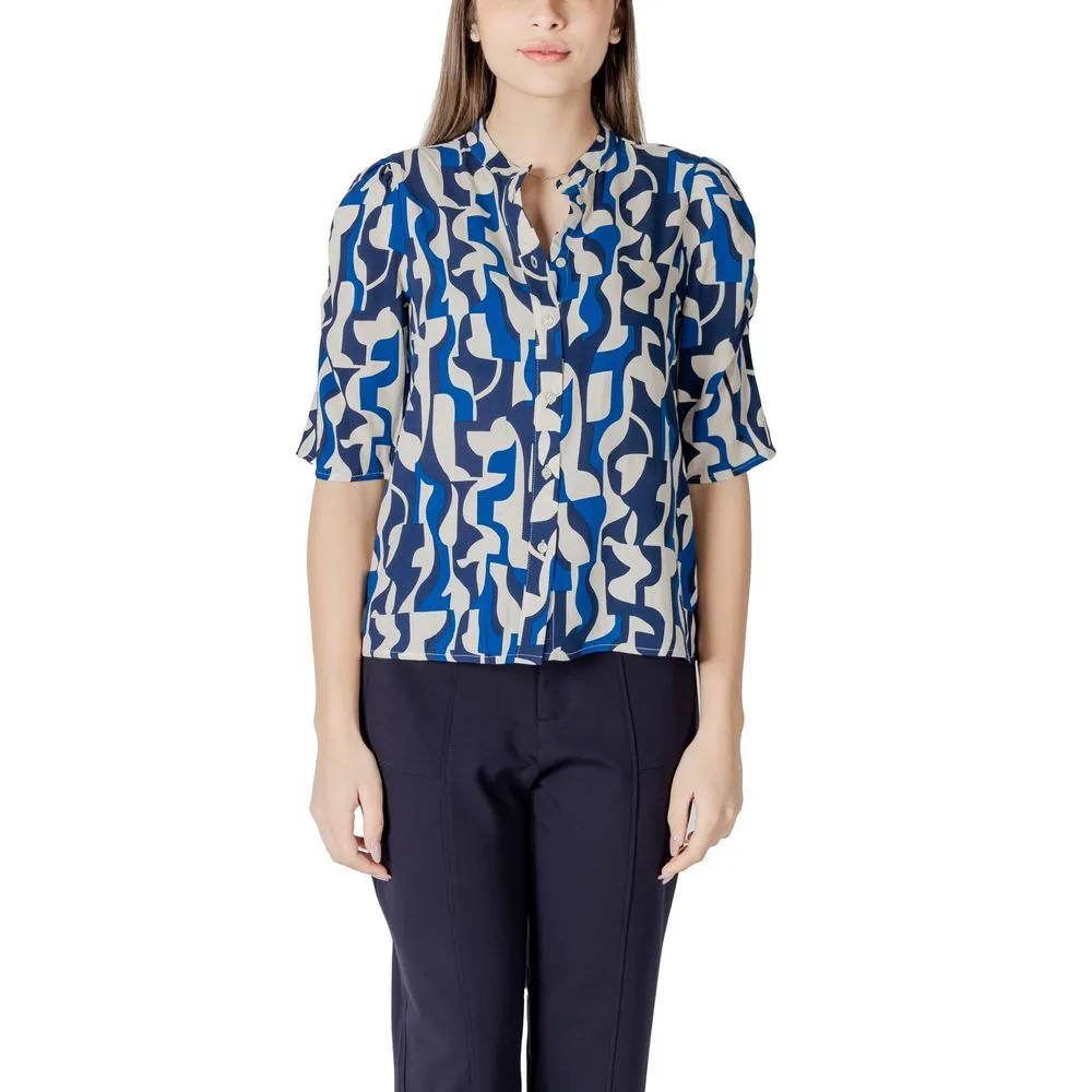 ICHI Women's Blue Viscose Shirt