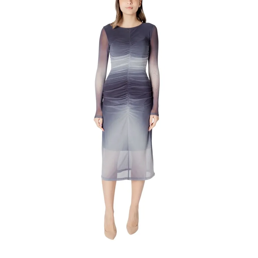 ICHI Women's Gray Polyester Dress