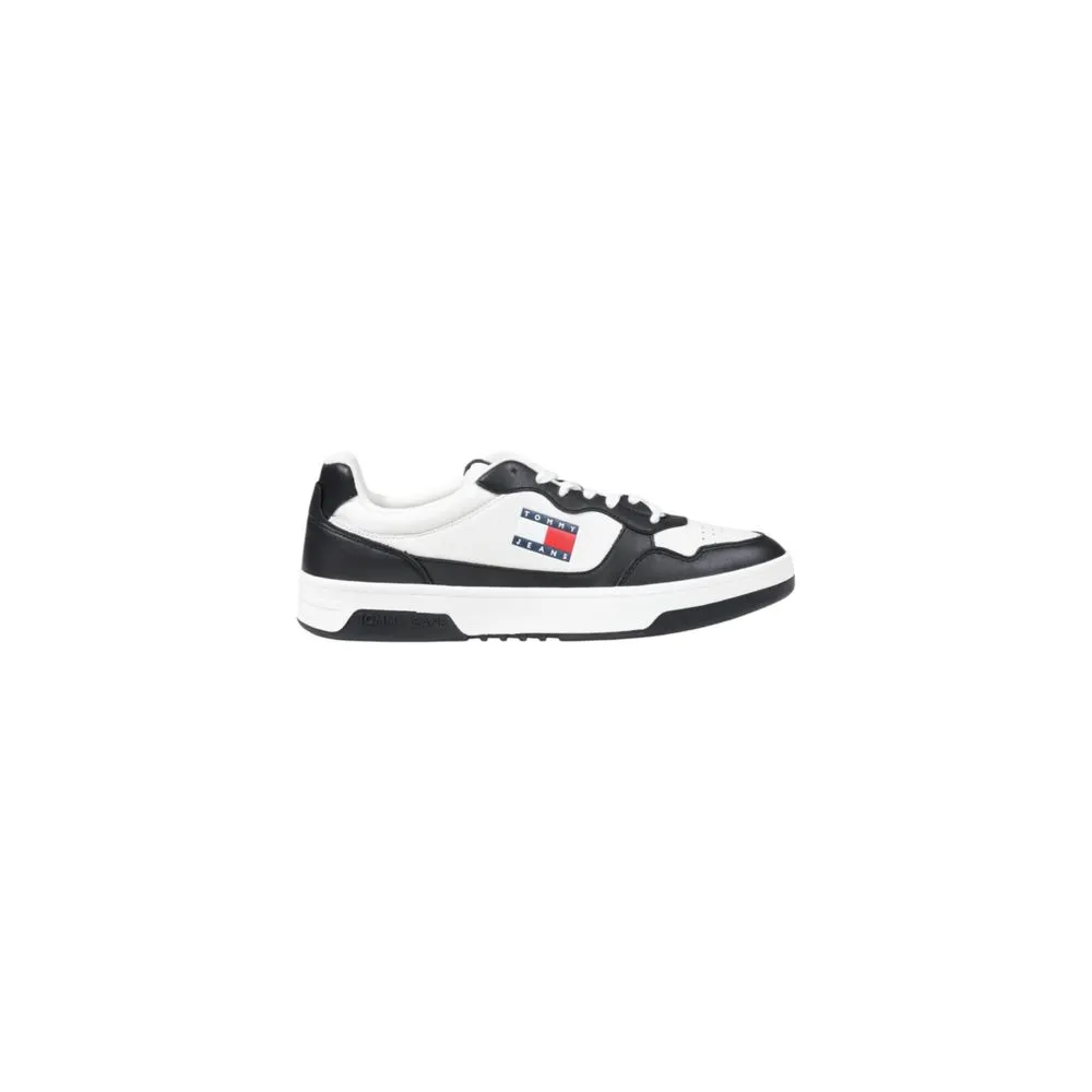 Tommy Hilfiger Jeans Men's Black And White Leather Sneaker