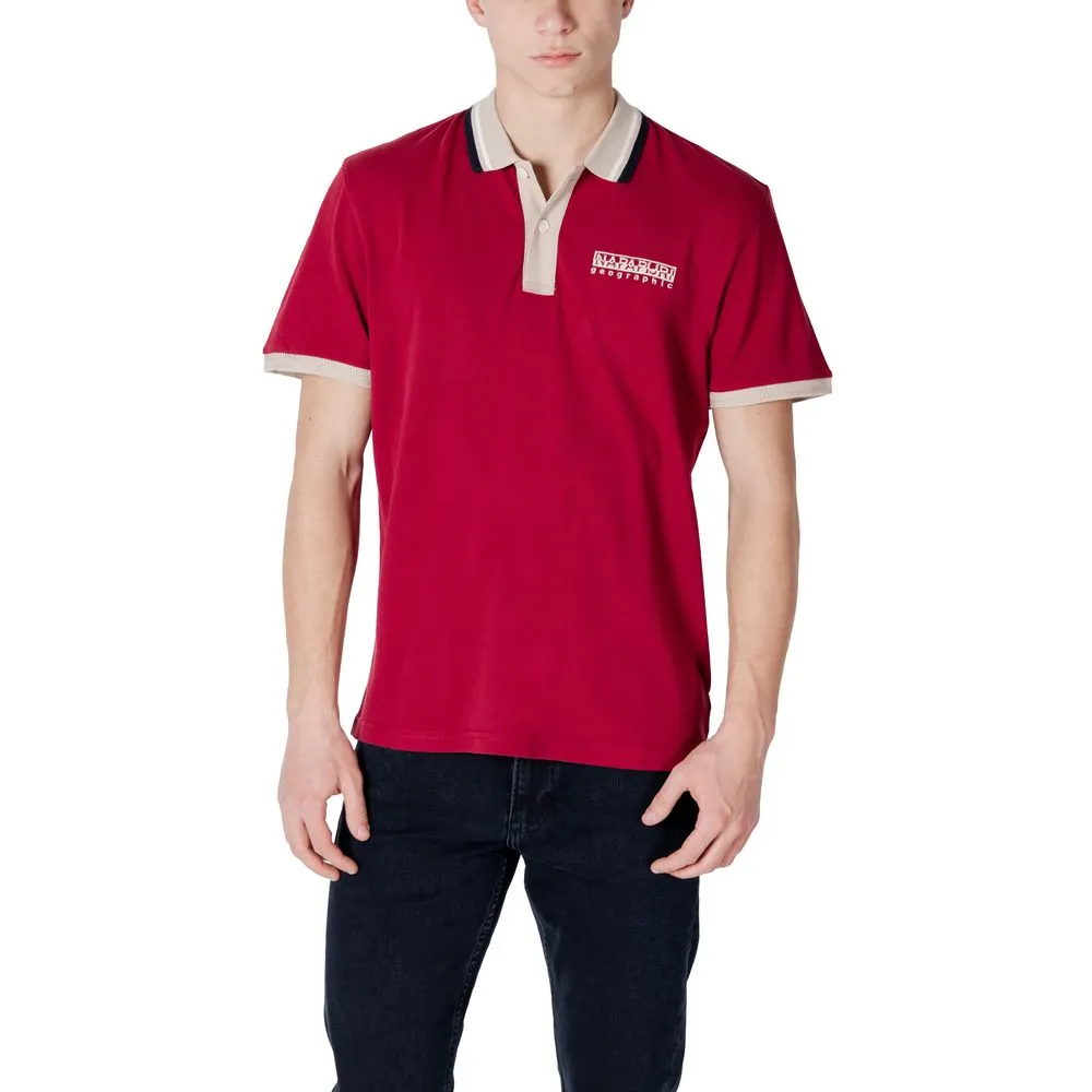 Napapijri Men's Red Cotton Polo Shirt