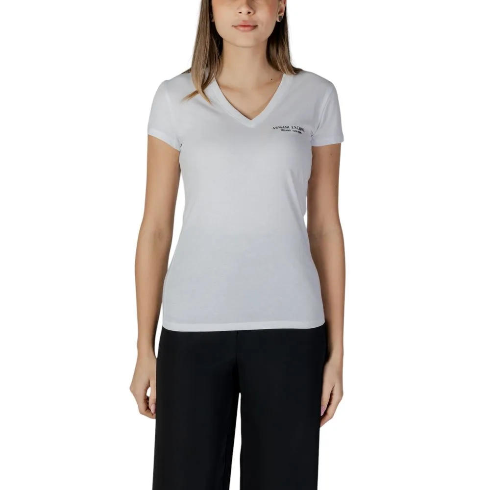 Armani Exchange Women's White Cotton Tops & T-Shirt