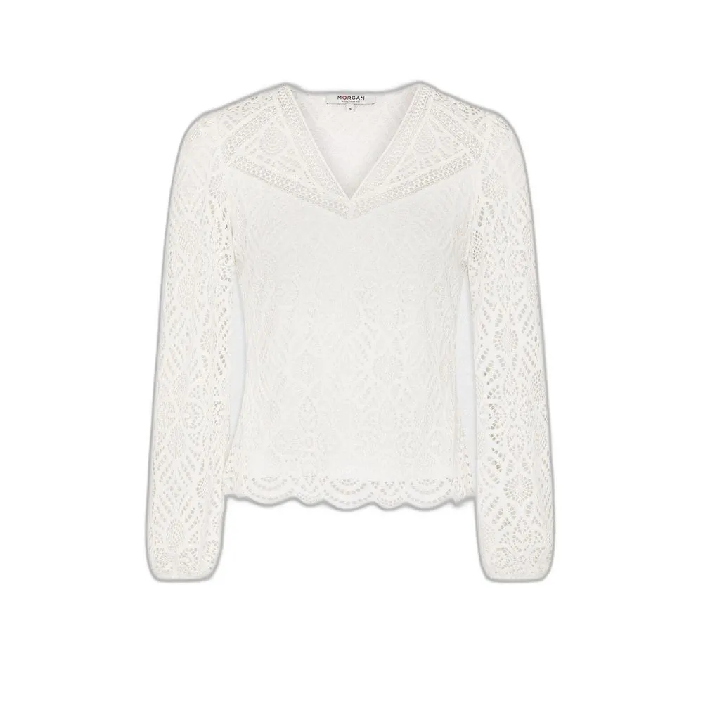 Morgan De Toi Women's White Polyester Tops & T-Shirt