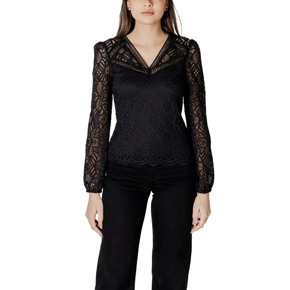Morgan De Toi Women's Black Polyester Tops & T-Shirt