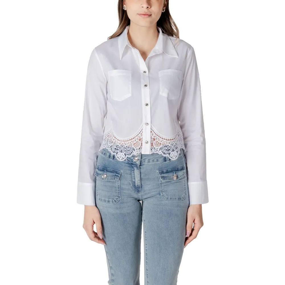Morgan De Toi Women's White Cotton Sweater