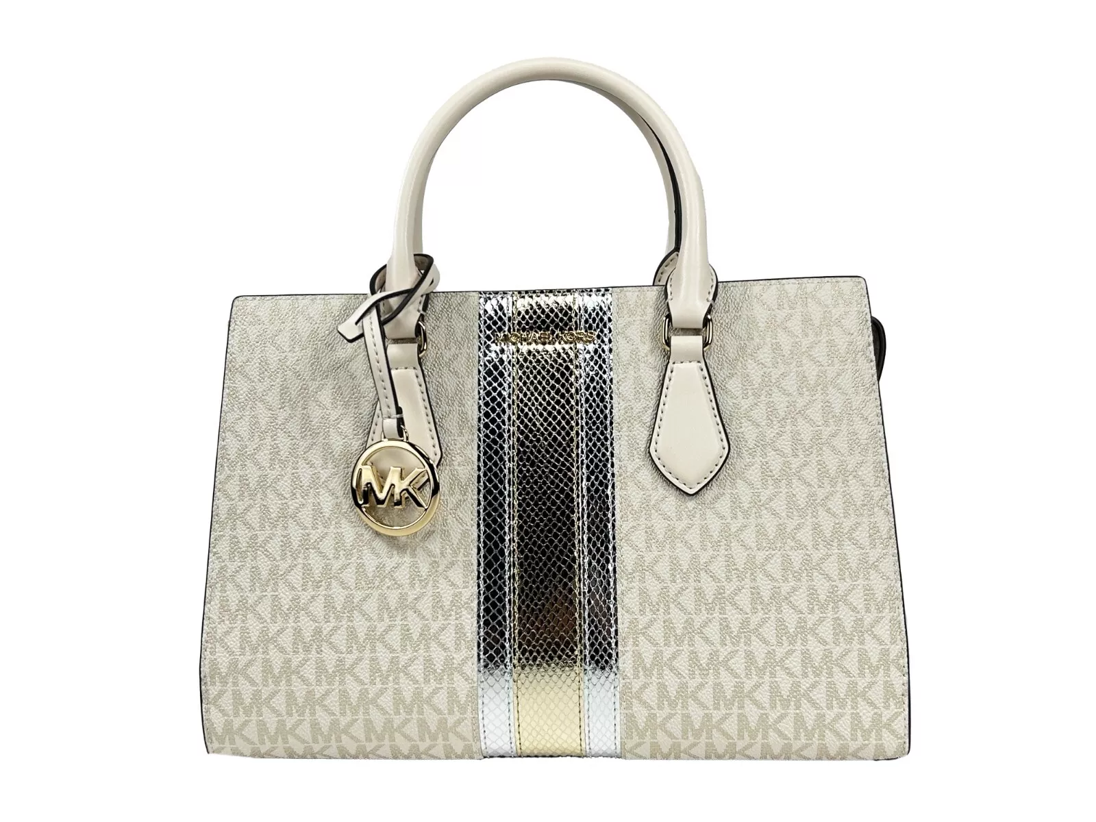 Michael Kors Women's Sheila Medium Crossbody Satchel Purse Bag Pale Gold