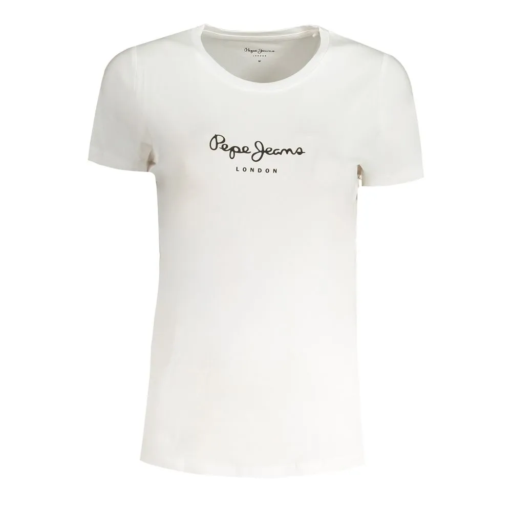 Pepe Jeans Women's White Cotton Tops & T-Shirt