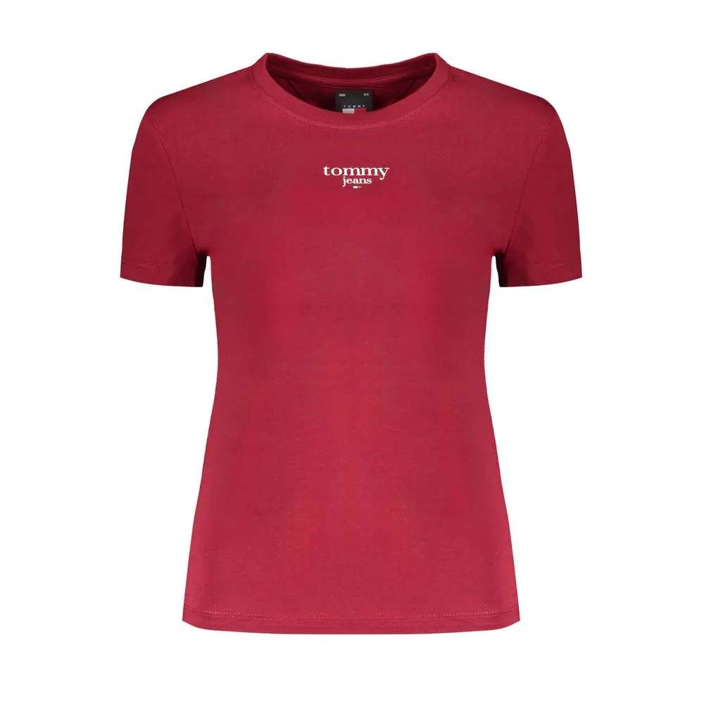 Tommy Hilfiger Women's Red Cotton Tops & T-Shirt